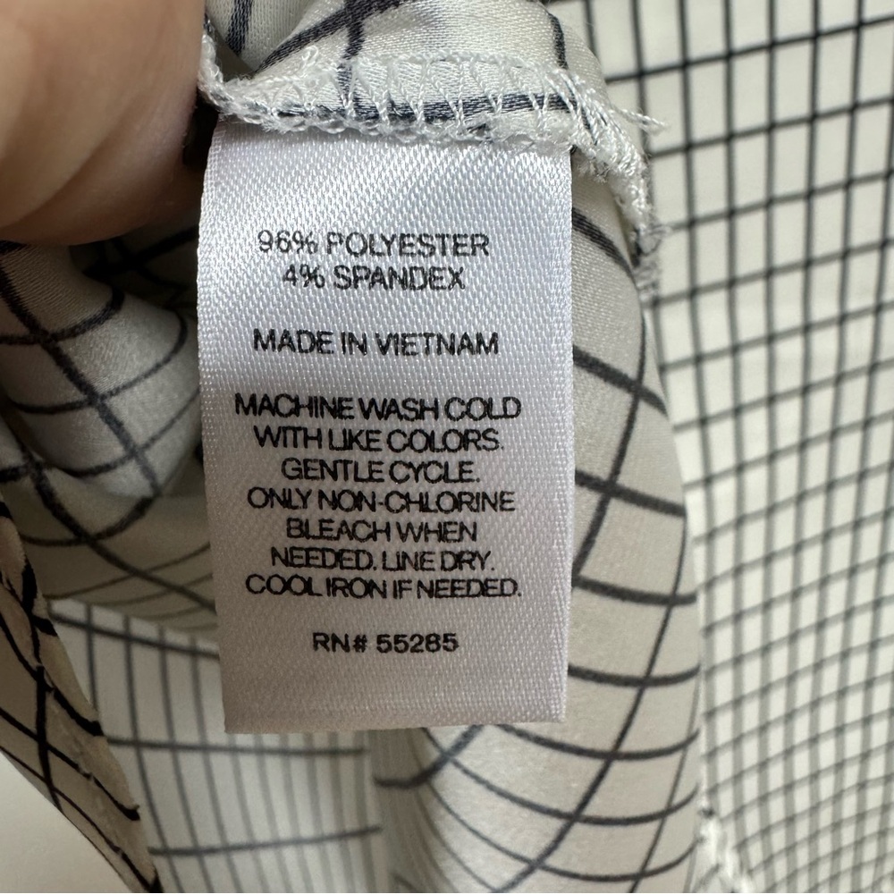 Express Monochrome Grid Pattern Blouse - image 4